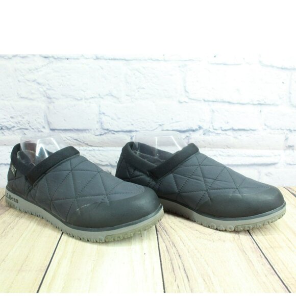 LL Bean Ultralight Black Nylon Insulated Waterproof Quilted Ankle Shoes Size 9 M - Picture 3 of 10